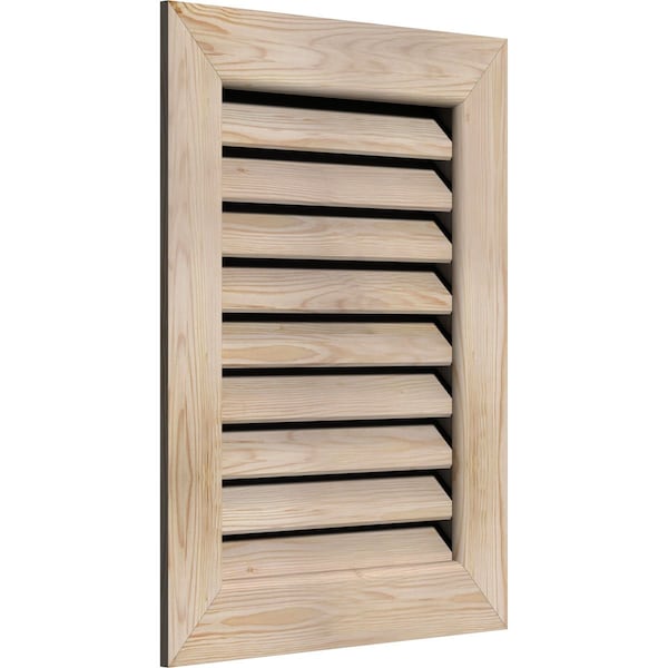 Vertical Gable Vent Unfinished, Functional, Pine Gable Vent W/ 1 X 4 Flat Trim Frame, 28W X 20H